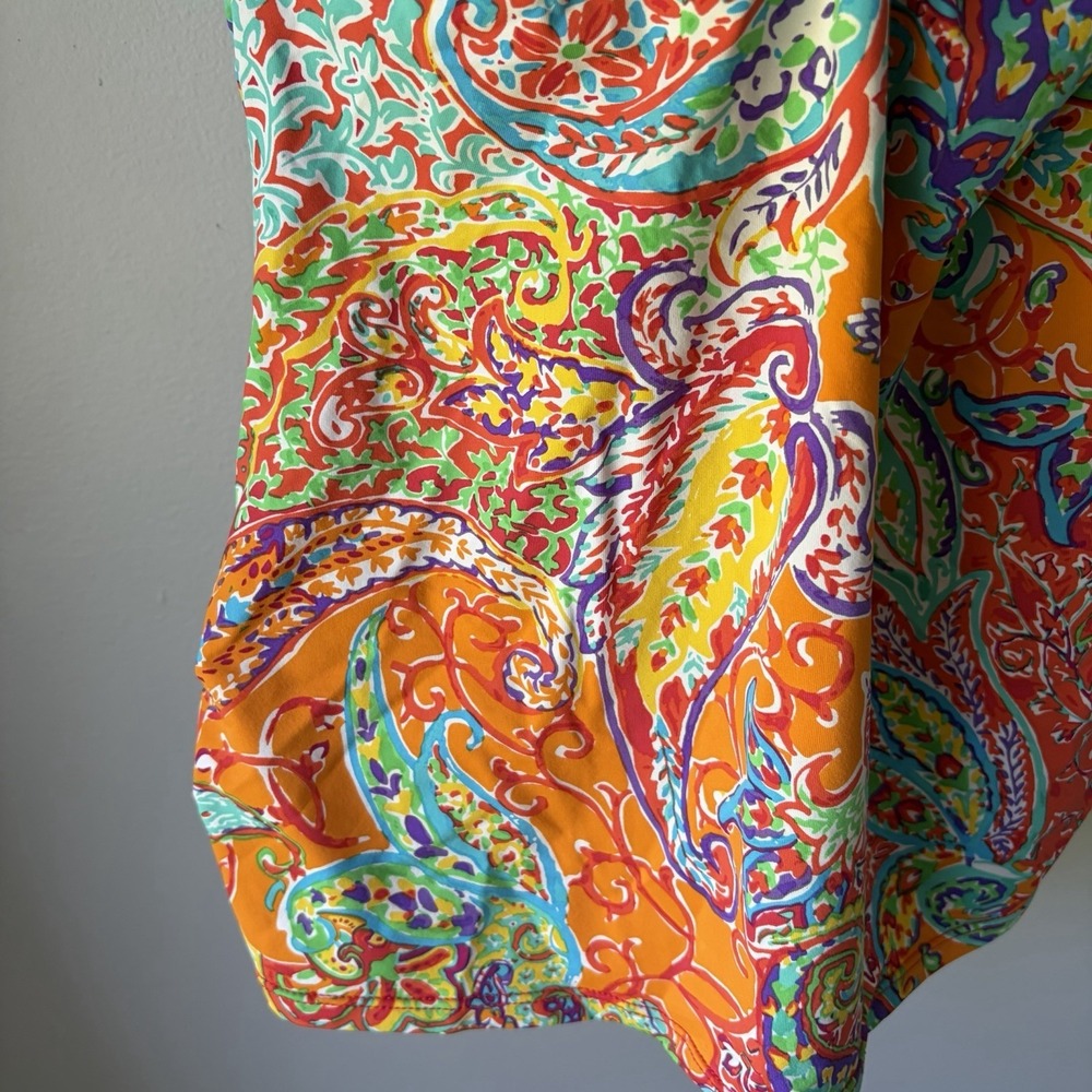 LAUREN Ralph one swim suit Tankini Top paisley Pads Women's Size 8 - Picture 11 of 13